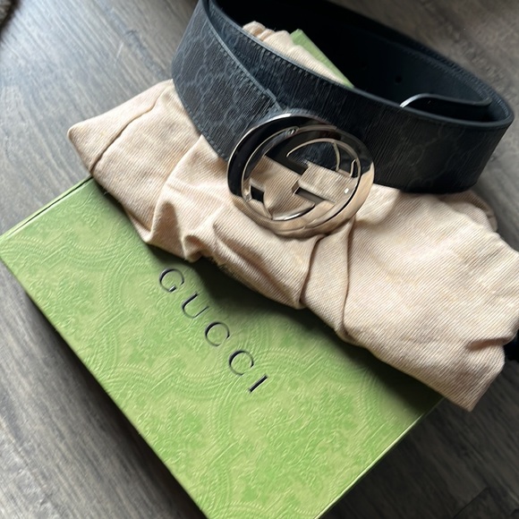Gucci GG belt with interlocking buckle - black. Sz 34/85. Worn 1x!!! - Picture 2 of 10